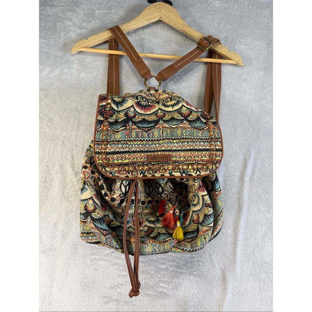 Sakroots Elephant Boho Jute Cotton Backpack